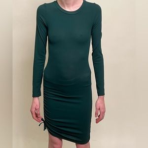 Divided midi green dress